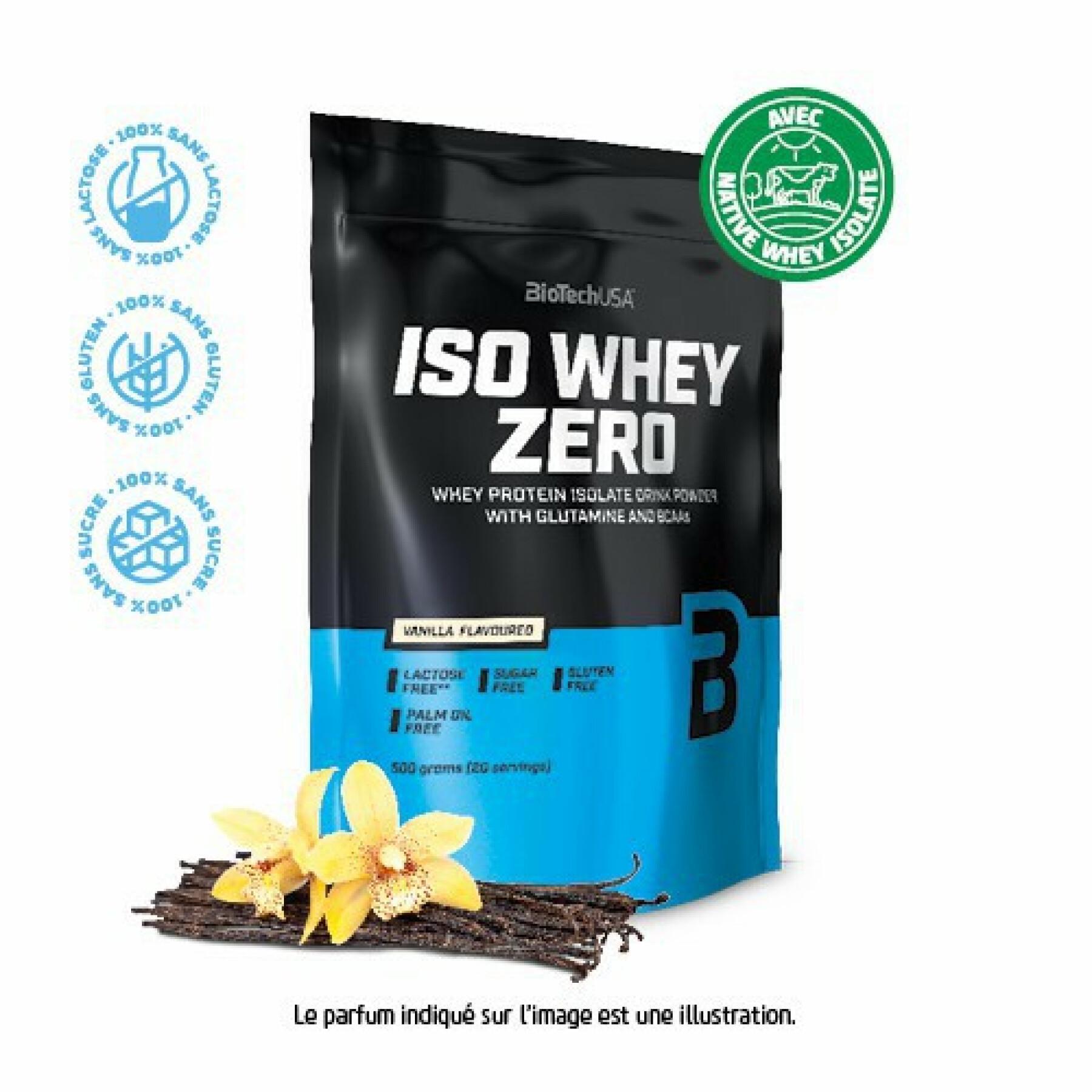 Paquete de 10 bolsas de proteínas Biotech USA iso whey zero lactose free - Vanille - 500g
