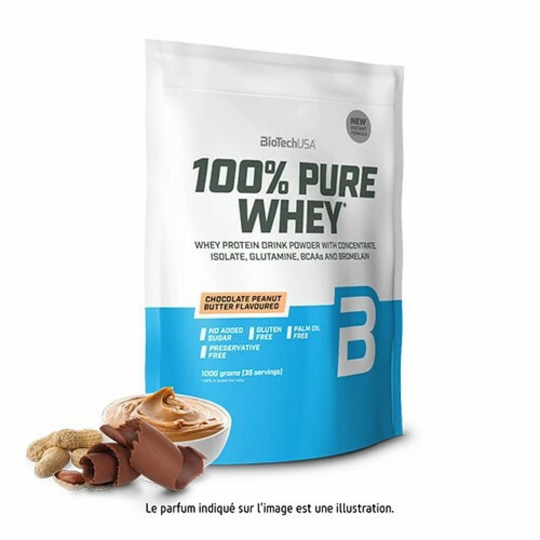 Paquete de 10 bolsas de proteína de suero 100% pura Biotech USA - Caramel-cappuccino - 1kg