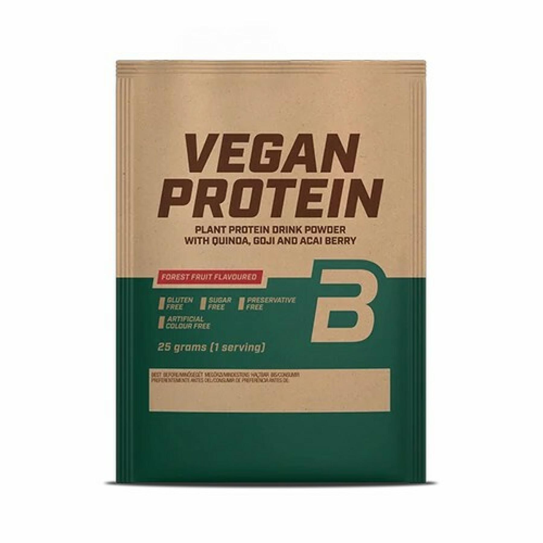 50 paquetes de proteína vegana Biotech USA - Fruits des bois - 25g