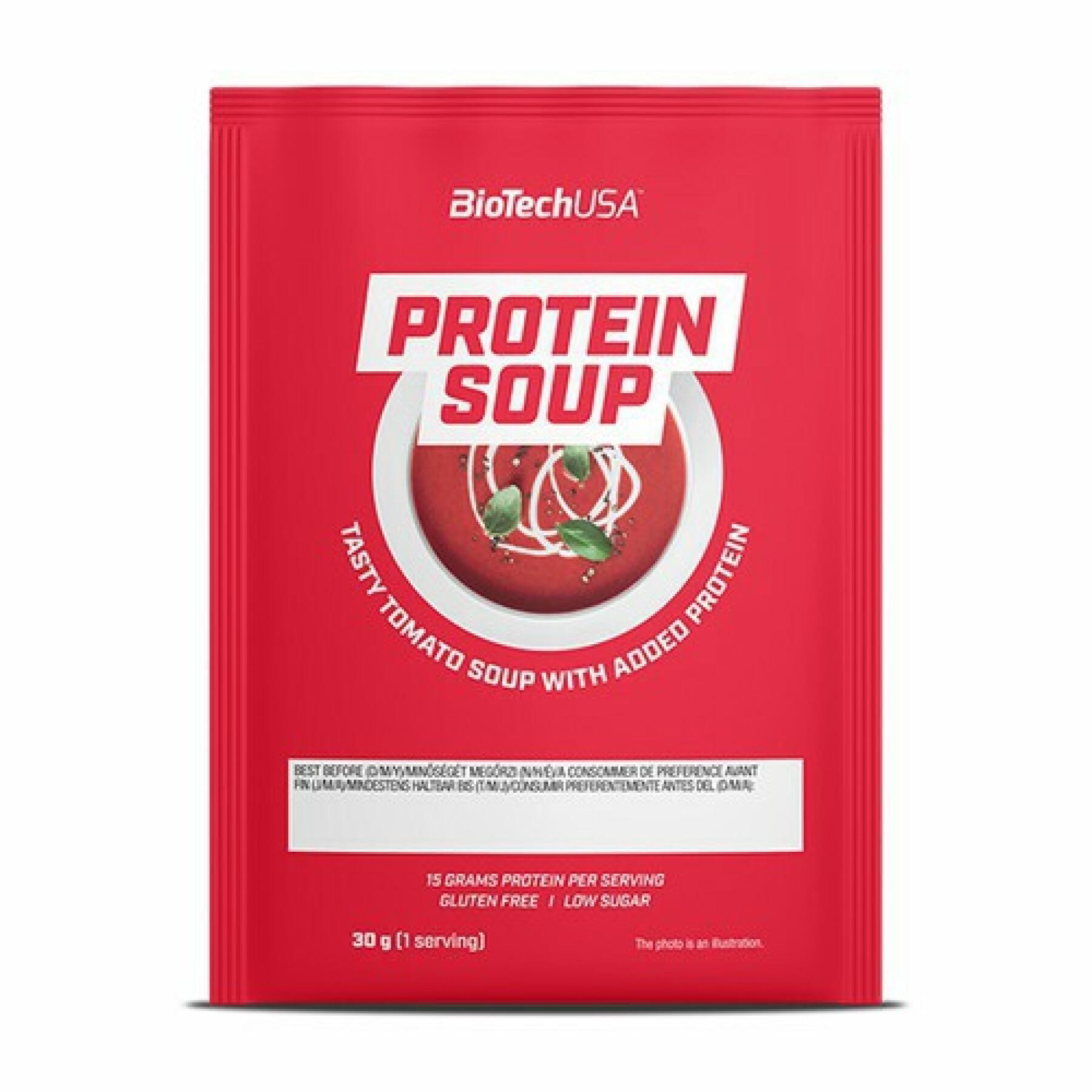 50 paquetes de bocadillos de sopa Biotech USA - Tomate Tomate - 30g