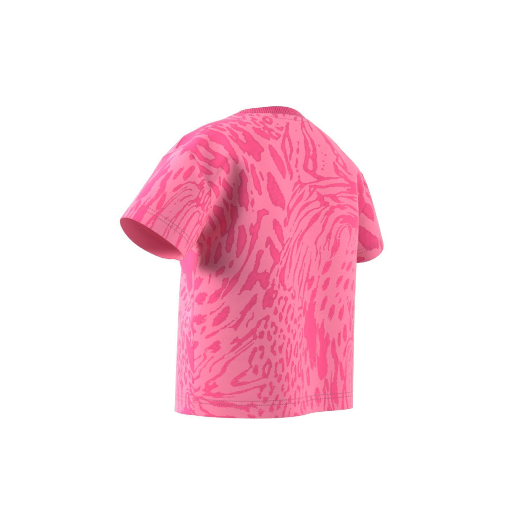 Camiseta normal de algodón con estampado animal híbrido para niñas adidas Future Icons