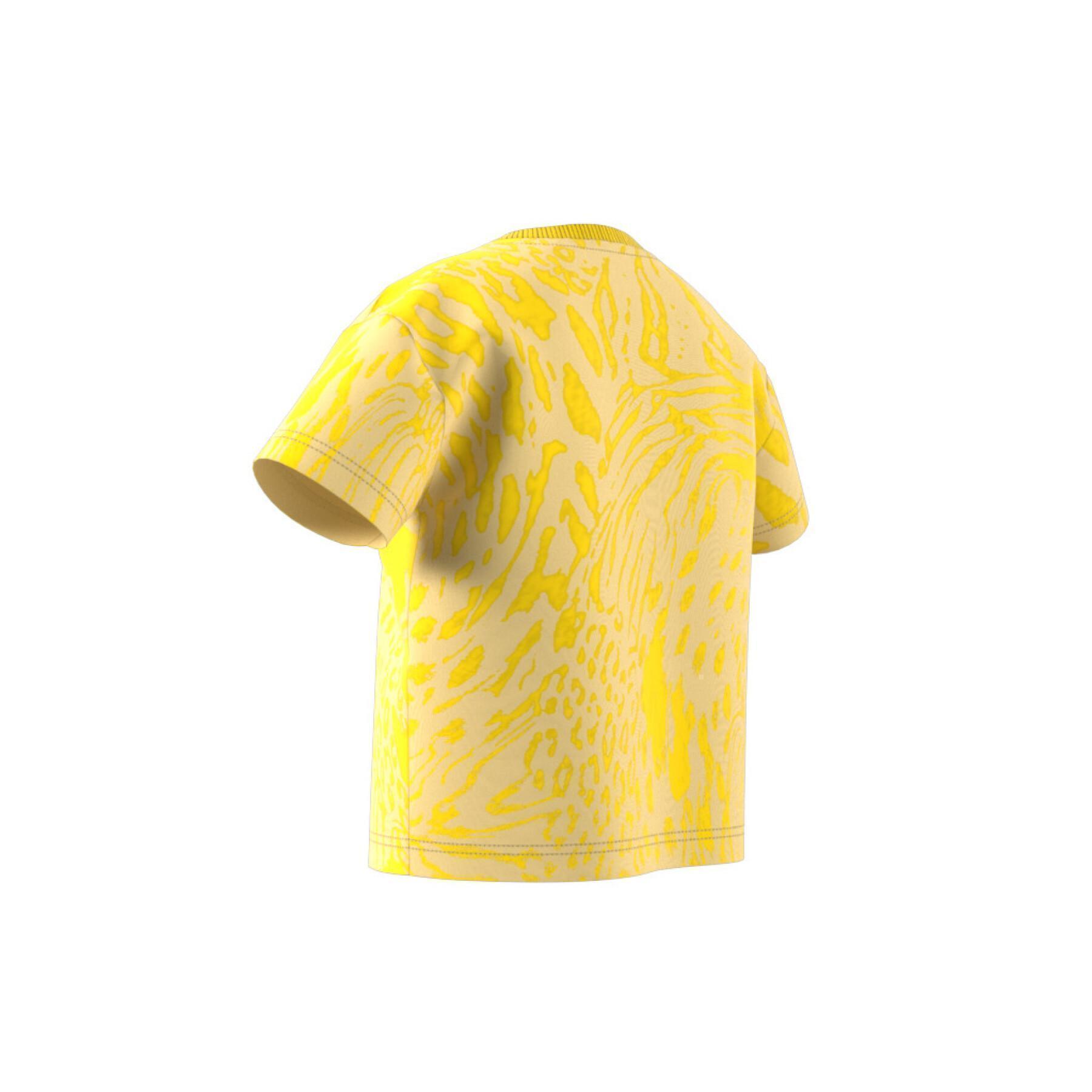 Camiseta normal de algodón con estampado animal híbrido para niñas adidas Future Icons