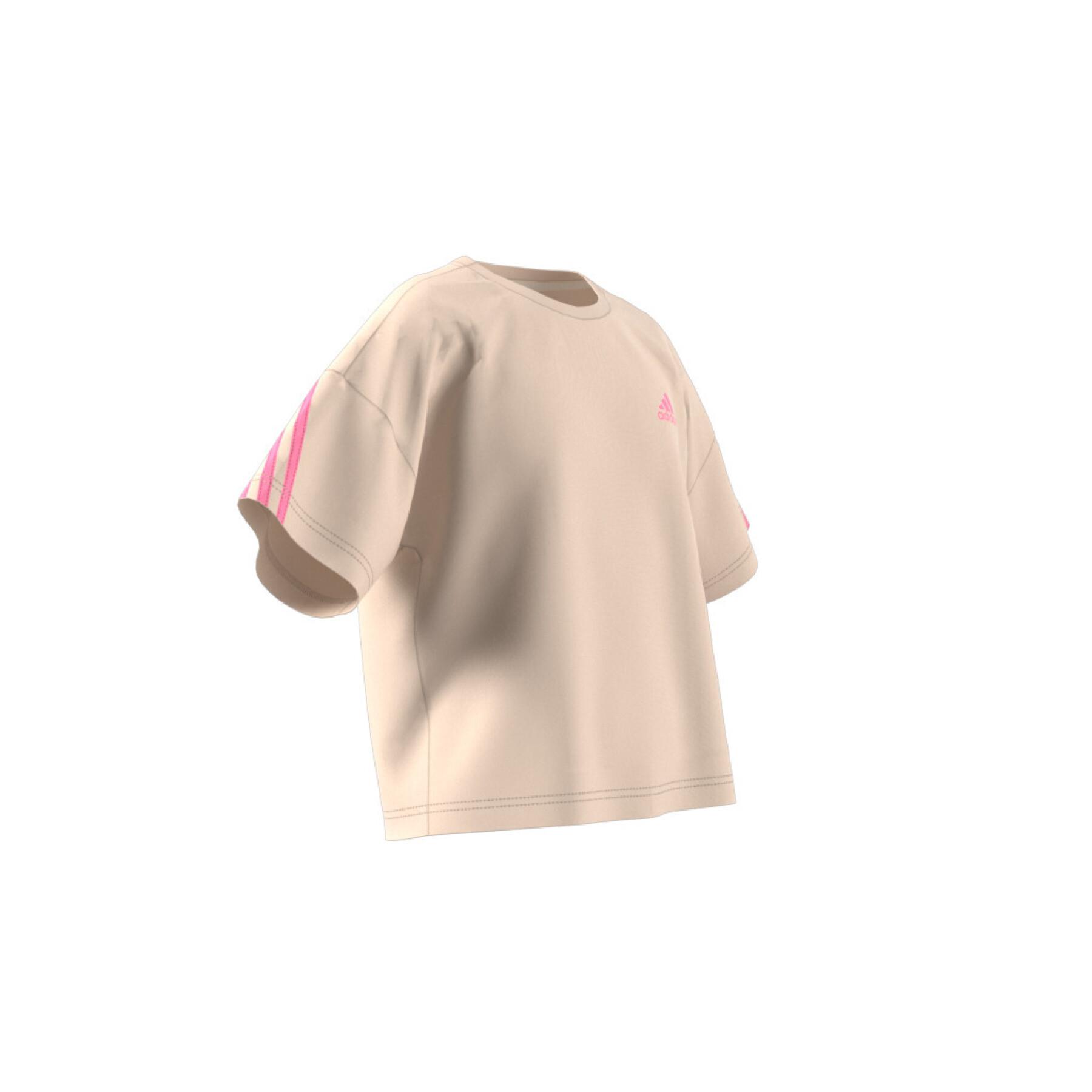 Camiseta deportiva holgada de algodón orgánico de 3 rayas para niña adidas Future Icons