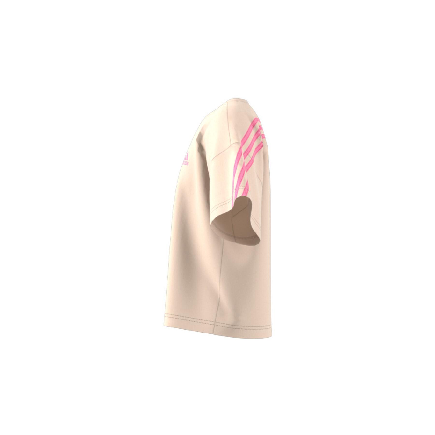 Camiseta deportiva holgada de algodón orgánico de 3 rayas para niña adidas Future Icons