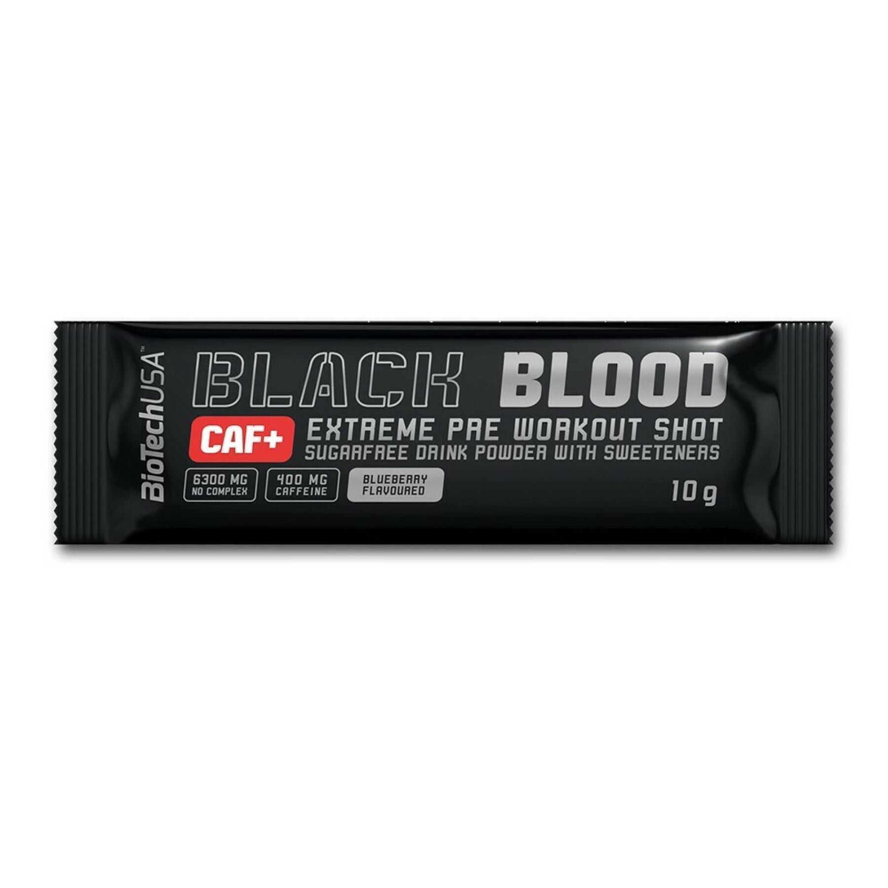 Paquete de 50 paquetes de refuerzo Biotech USA black blood caf + - Raisin bleu - 10g
