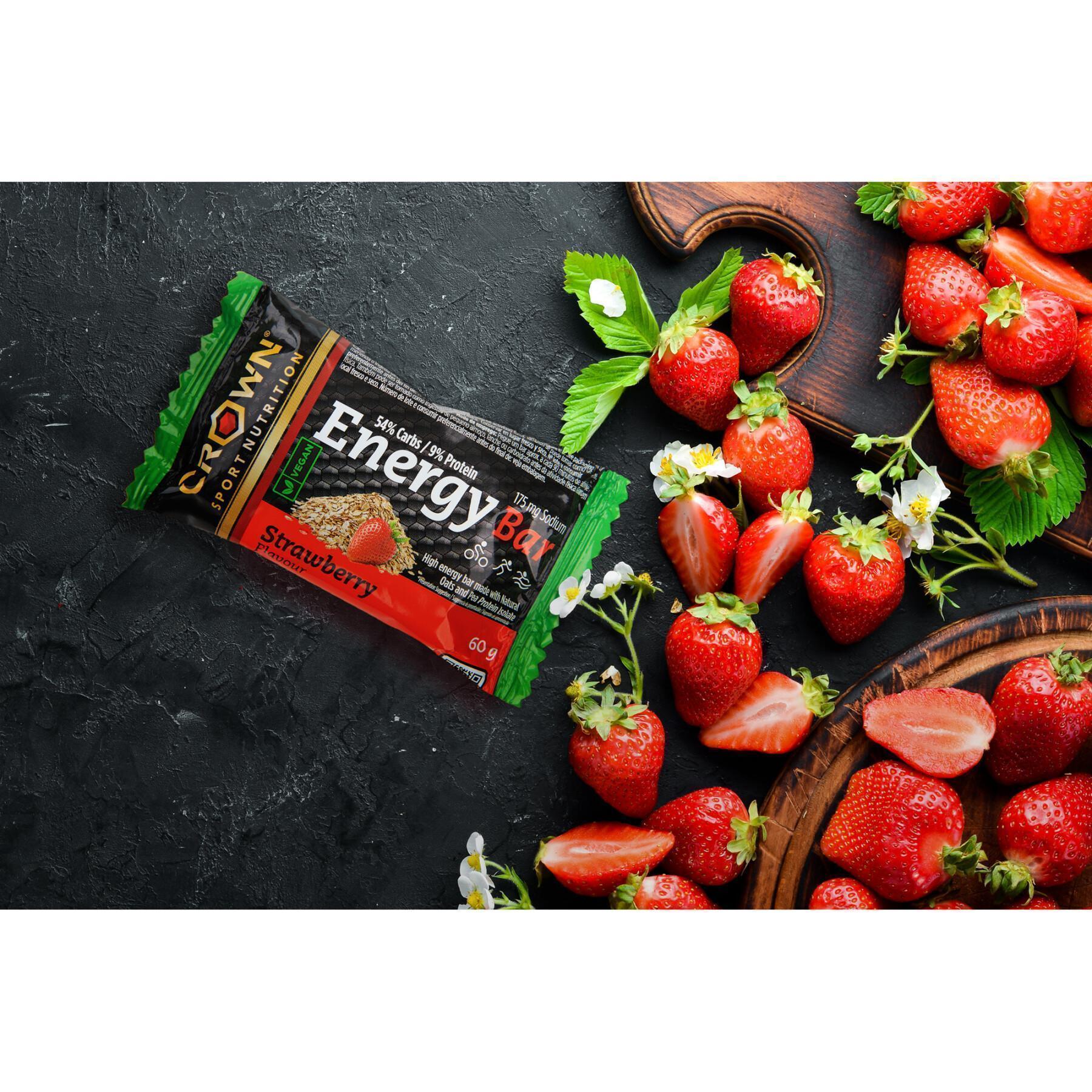 Barra nutricional vegana Crown Sport Nutrition Energy - fraise - 60 g