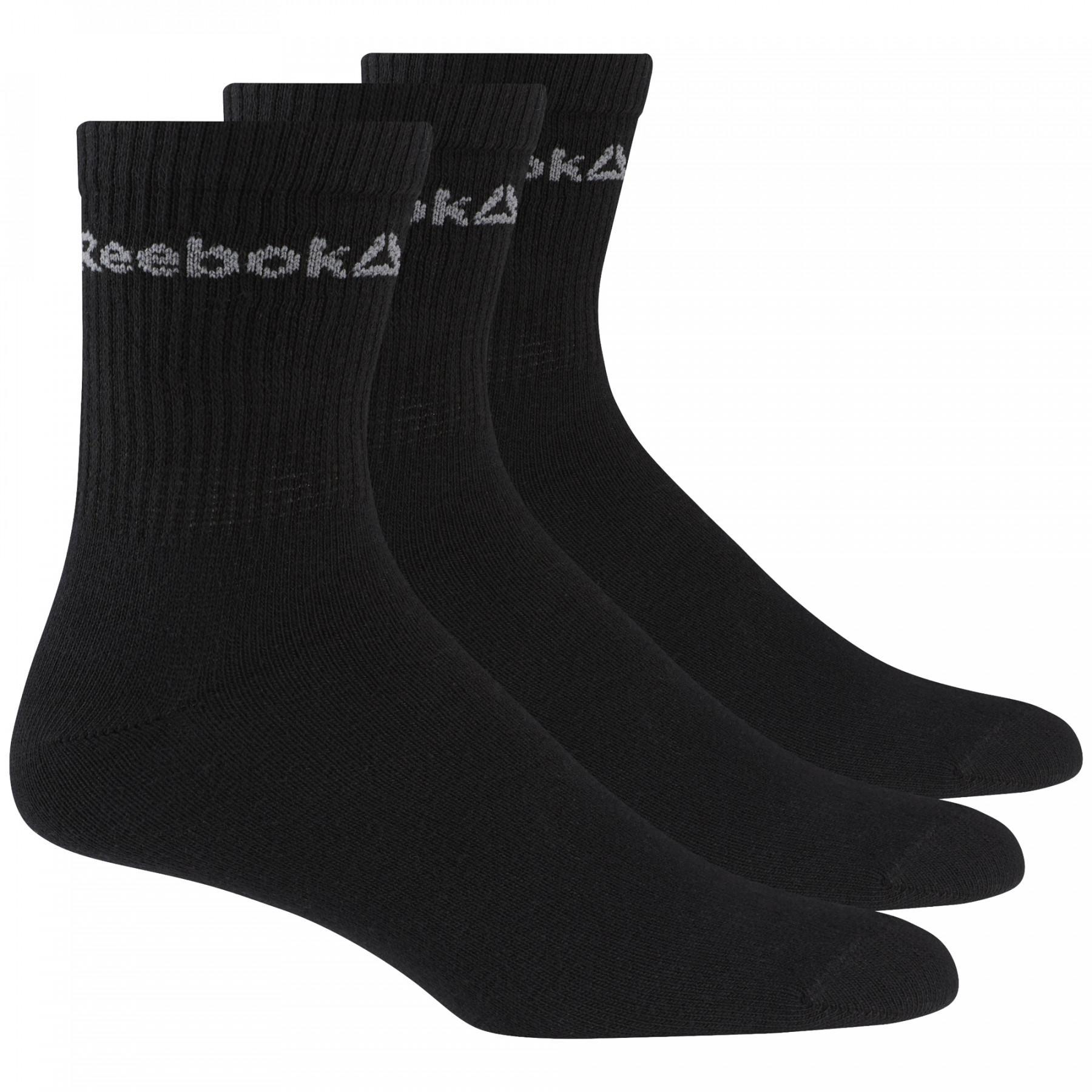 Juego de 3 pares de calcetines de media caña Reebok Active Core