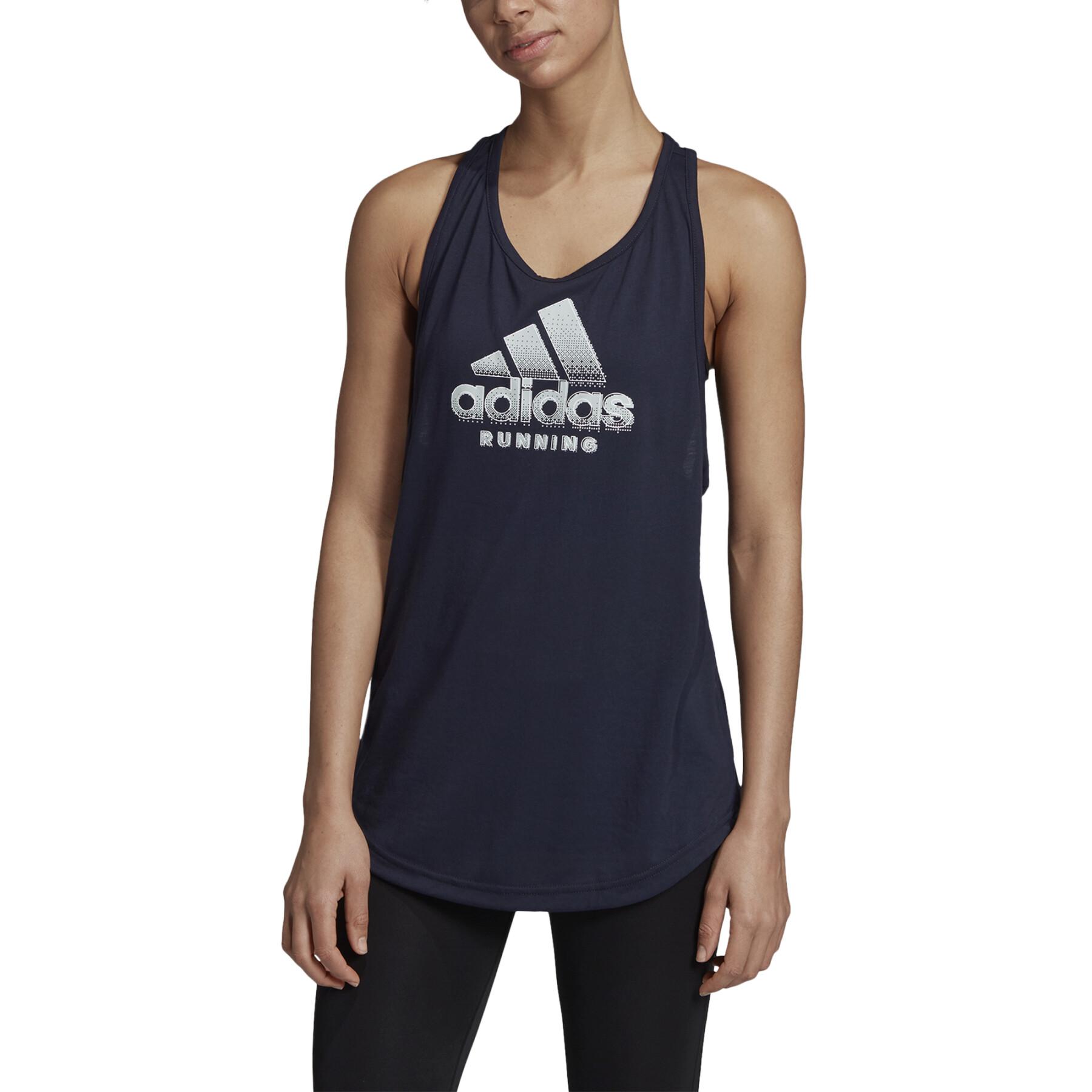 Camiseta de tirantes para mujer adidas Own the Run Badge of Sport