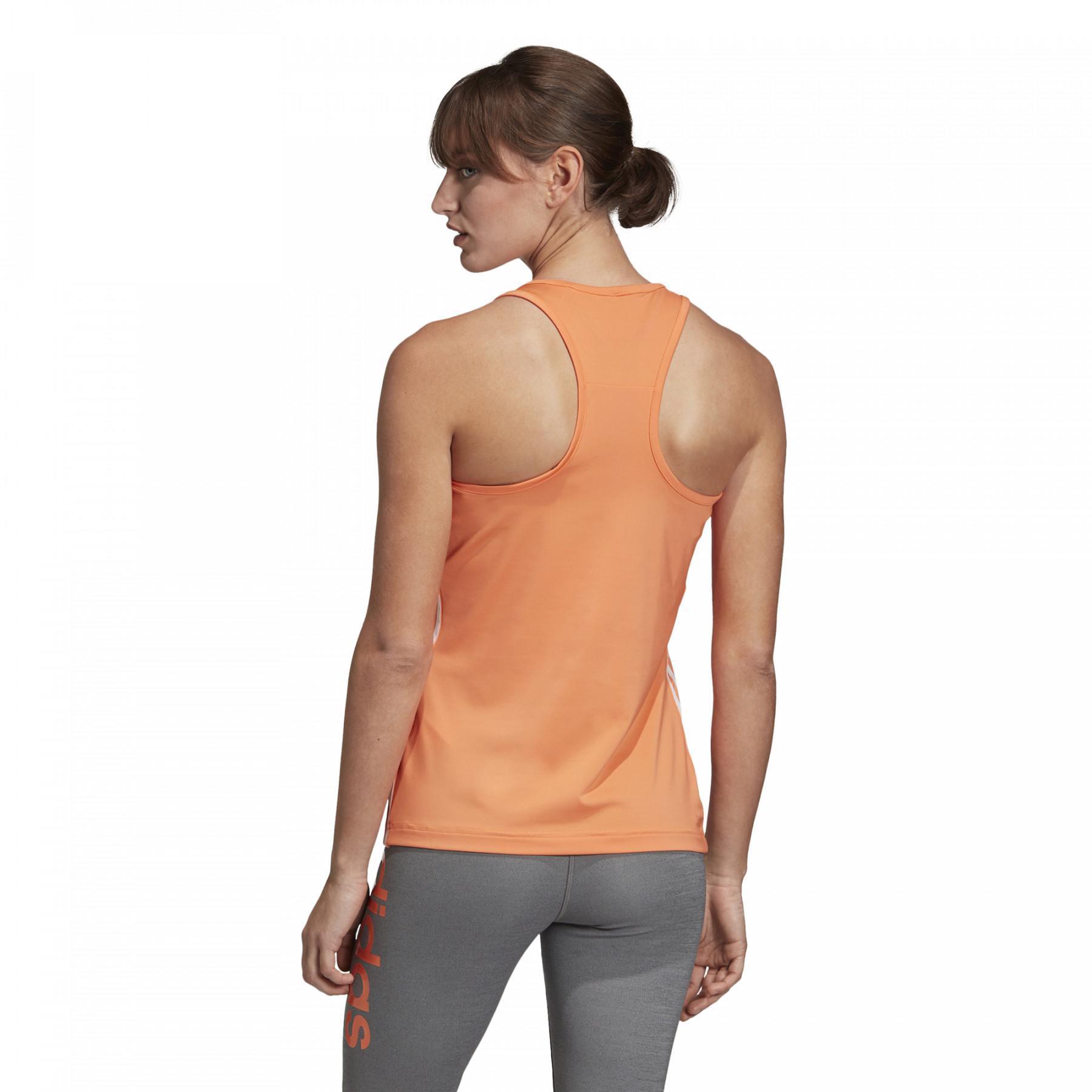 Camiseta de tirantes para mujer adidas Design 2 Move 3-Stripes