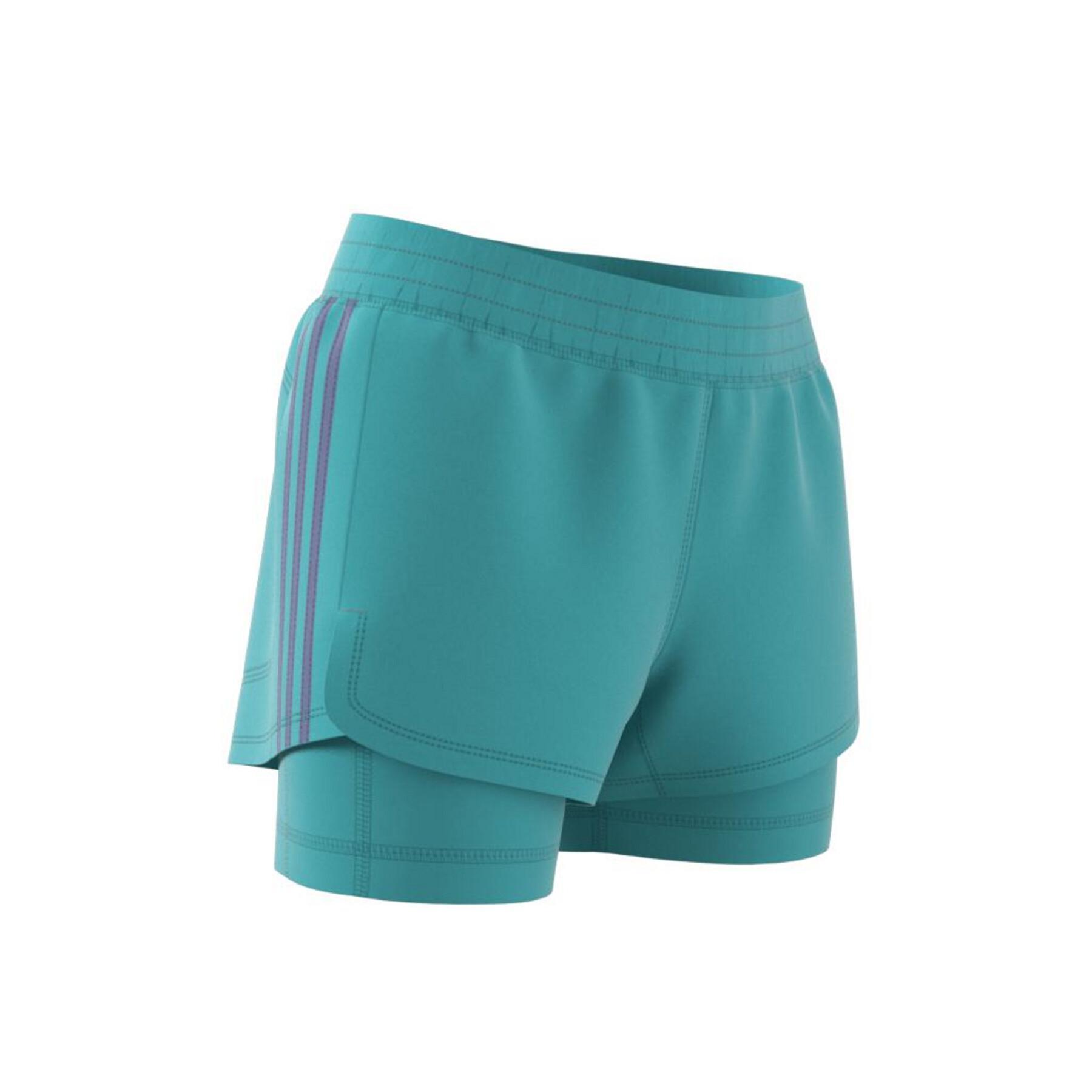 Pantalones cortos de mujer adidas Pacer Woven Two-In-One