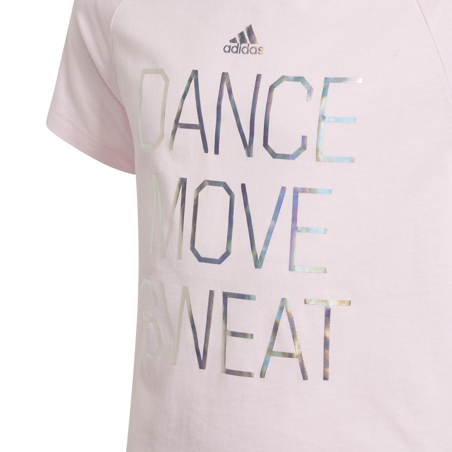 Camiseta estampada metálica de niña adidas Dance