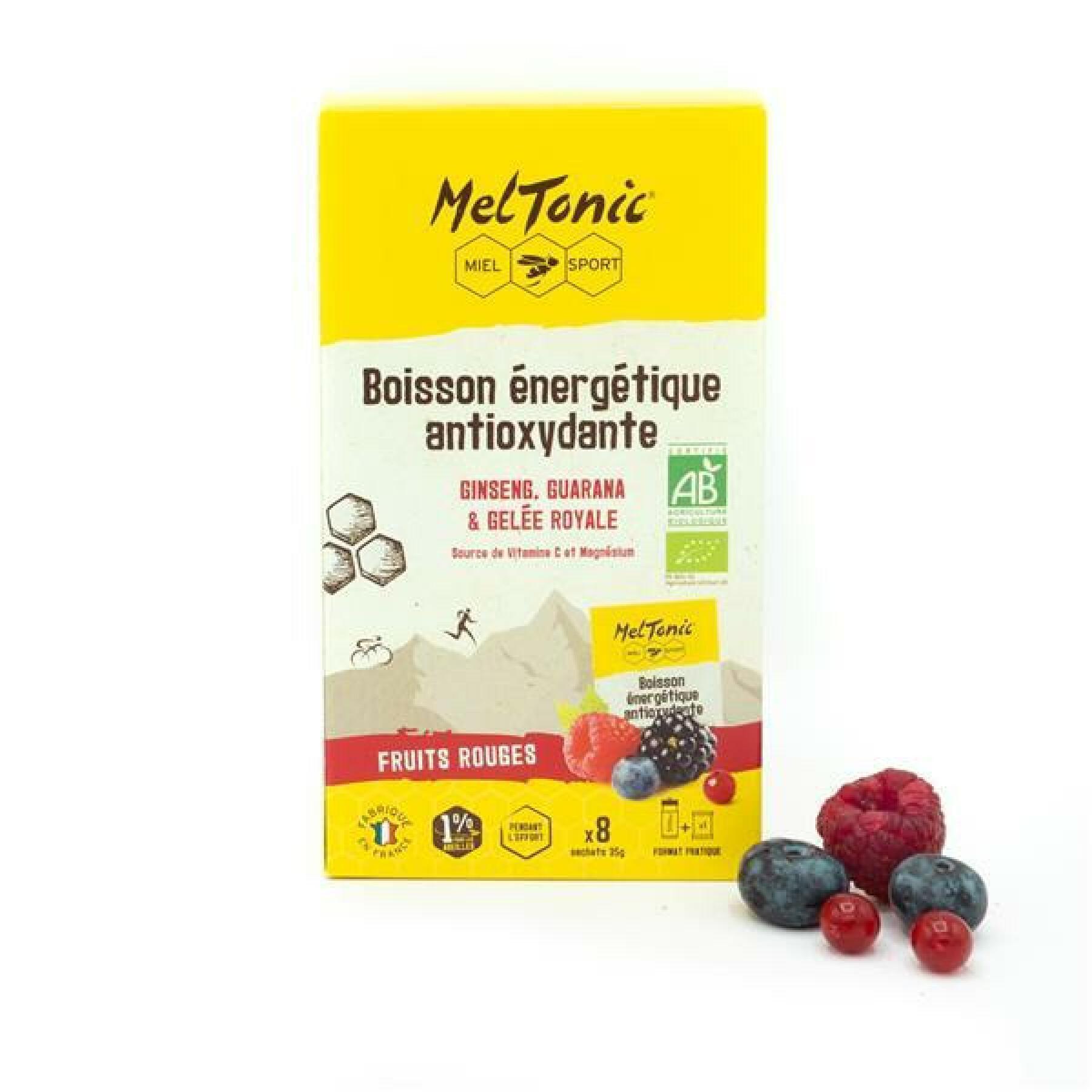 Caja de 6 sobres de bebida energética antioxidante ecológica frutos rojos Meltonic 35 g
