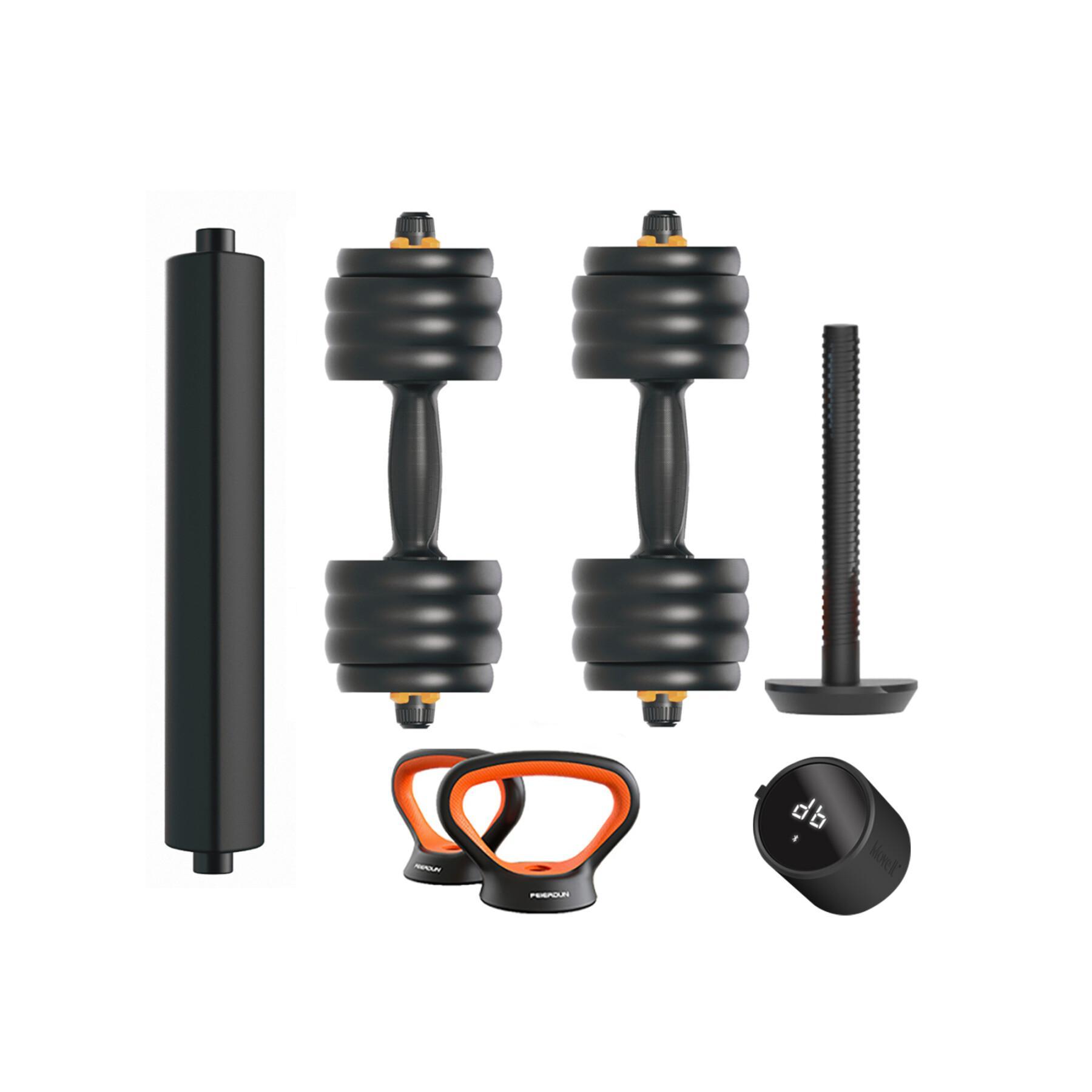 Mancuerna + barra + kettlebell + kit de sensores Xiaomi Fed V2 40kg