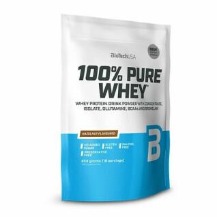 Paquete de 10 bolsas de proteína de suero 100% pura Biotech USA - Noisette - 454g