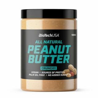 Tarro de snacks de mantequilla de cacahuete Biotech USA - Crunchy 1 kg